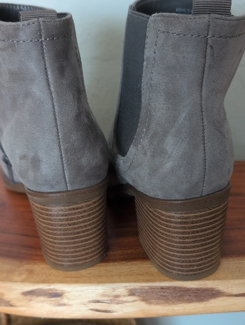 Kohls Women’s Faux  Suede Ankle Booties in Gray - Classic Side-Zip Chelsea Style